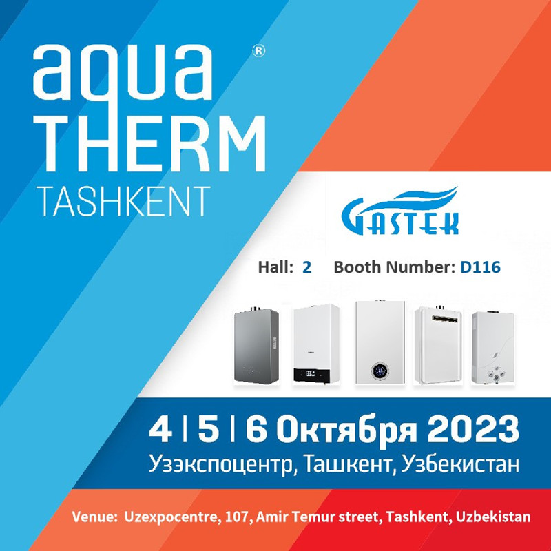 A ZHONGSHAN GASTEK HOME APPLIANCE COMPANY LIMITED innovatív gázvízmelegítőket és kazánokat mutat be a taskenti vásáron