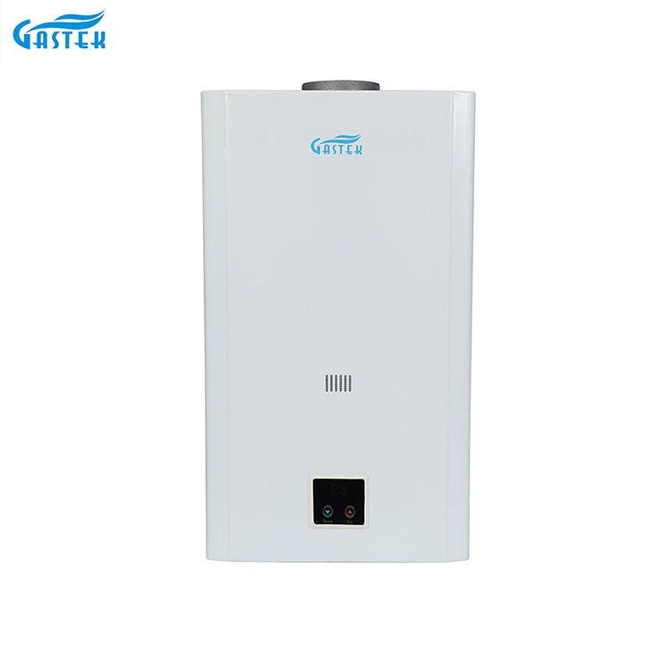 Állandó hőmérséklet 10L 12L 16L 18L Füstcsatorna típusú LCD panel falra szerelhető tartály nélküli azonnali LPG természetes melegvíz gáz gejzírek zuhanyhoz